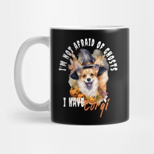 Corgi Dog Ghost Guardian Vintage Halloween Funny Mug